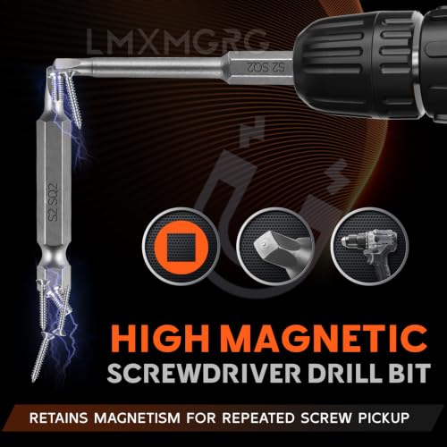 7PCS Magnetic Square Head Screwdriver Bits(50mm) SQ1 SQ2 SQ2.75 SQ3 SQ4 SQ5 Portable Multi-Purpose Screwdriver Set for Home, Work, DIY - color: Square Head Set