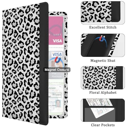 Car Registration and Insurance Holder, with Magnetic Closure for License, Cards and Documents, All Vehicle Needs and Car Accessories (Leopard-White) - color: Leopard-White