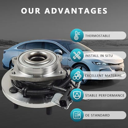 513273 Front Wheel Bearing Hub Assembly for Chrysler Town & Country 2008-2016, Dodge Grand Caravan 2008-2016, Volkswagen Routan 2009-2014, Ram C/V 2012-2015 (2PCS) - size: 513273