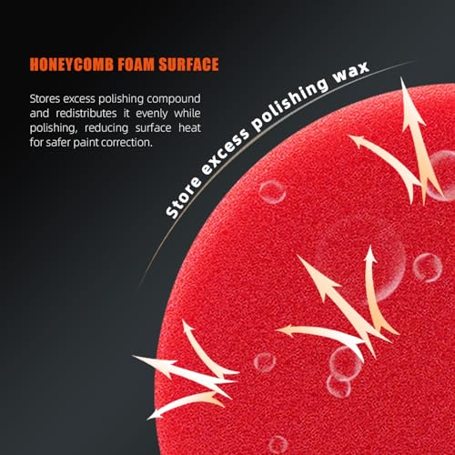 SPTA Red T10 Mini Ultra-Fine Finishing Foam Polishing Pads, 5Pcs 1.3inch/32mm Sponge Polishing Buffing Pads, Car Foam Detail Polishing Pad Kit for Car Detail Polishing, Small Area Polishing -FPTSS1R - color: 5Pcs Red T10 Ultra-Fine Finishing Pad, size: 1.