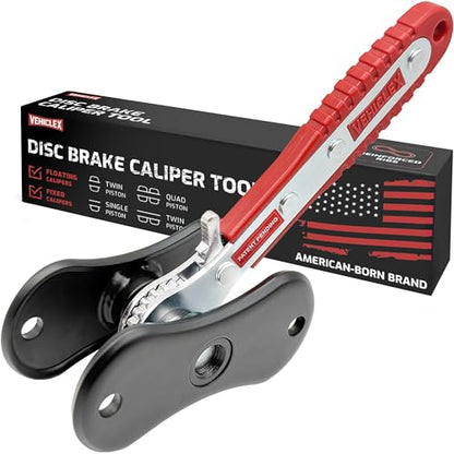 Vehiclex Brake Caliper Compression Tool, Standard Plates | Brake Pad Spreader, Steel Plates with Reinforced Ribs, For Single, Dual and Quad Piston Calipers - size: Standart plates