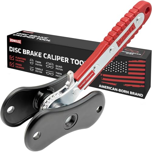 Vehiclex Brake Caliper Compression Tool, Standard Plates | Brake Pad Spreader, Steel Plates with Reinforced Ribs, For Single, Dual and Quad Piston Calipers - size: Standart plates