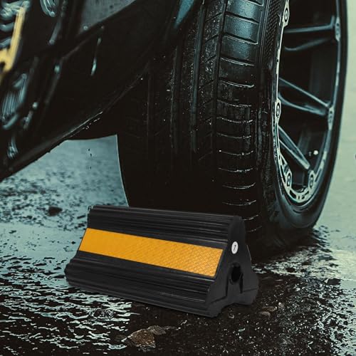 BETOOKY Heavy-Duty Rubber Wheel Chocks with Rope Handle 210x115x105mm Non-Slip Vehicle Blocks for Cars Trucks Trailers Rvs Stabilizer Tire Stops for Automotive Use