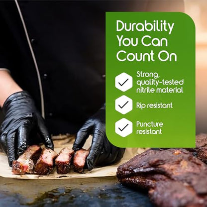 Inspire HEAVY DUTY ORIGINAL Stretch Nitrile Black Gloves Disposable Latex Free | Food, Mechanic, 6mil Black or 8 Mil Orange - size: Small, style: 6mil Black