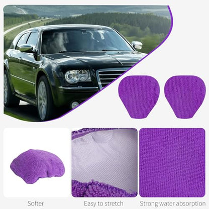 XINDELL 5 Pack Windshield Cleaner Microfiber Pads – Replacement Heads Cover for Xindell Tools Washable & Reusable Triangle Pads (Violet). Fits Window Reach Tool - Handle Not Included - color: Violet