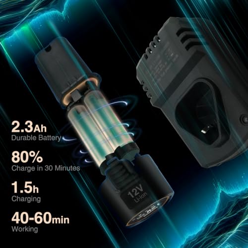 Cordless Mini Polisher,1/1.5/2Inch,DA&RO with 11 Variable Speed 2500-6000 RPM,2 * 2.3Ah Rechargeable Batteries,Car Detailing Micro Polisher - style: 2*Batteries Kit