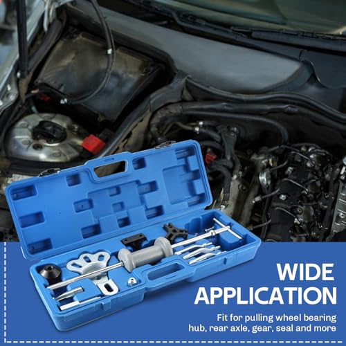 DASBET 17PCS Slide Hammer Puller Set | 2/3 Jaw Sliding Hammer Bearing Puller Kit Dent Hub Gear Puller Remover Set, 9-Way Internal External Puller Hub Puller