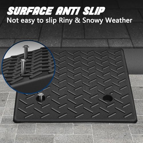 Rubber Curb Ramp,2 Pack,6" Rise Height,for Cars, wheelchairs. | 11023lbs,with fixing bolts, Smooth transition fits vehicles & wheelchairs, lawn mowers,for driveways and sidewalks,shed. - size: 6"H