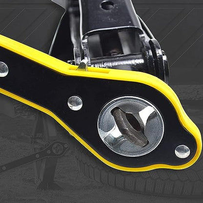 Auto Labor-Saving Jack Ratchet Wrench with Long Handle for Scissor Jack, Lug Wrench for Tire Jack, Car Jack Wrench Positive and Reversal Knob Design For Travel/Truck/SUV/Vans