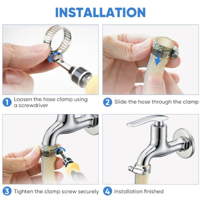 TICONN 12PCS Hose Clamp Set - 3/4''–1 1/4'' 304 Stainless Steel Worm Gear Hose Clamps for Pipe, Intercooler, Plumbing, Tube and Fuel Line (18–32 mm) - size: SAE #10 12PCS 3/4''~1-1/4"