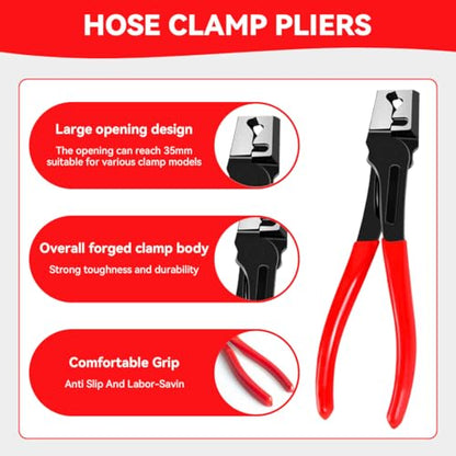 Automotive Electrical Disconnect Pliers Set with Storage Box, 4-Piece Connector Separator & Terminal Removal Tool for Mass Air Flow Sensors, Fuel Injectors, Straight & 60° Jaw