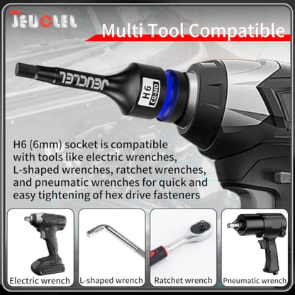 6mm Hex Impact Bit Socket, H6 1/2" Drive Allen Socket, Cr-Mo Steel | 3-Inch, Lengthen Hex Screwdriver Adapter for Electric Ratchet Wrenches Fastening Screws, Socket Wrench, Head Drill - size: 1PC | H6 6MM