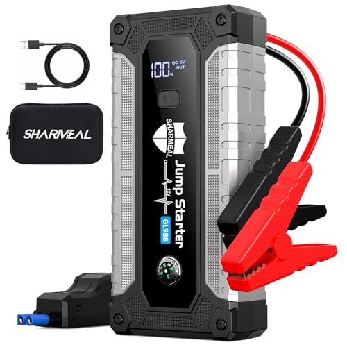 6000A Jump Starter, Portable Jump Starters 12V Car Battery Booster Jump Box Pack for All Gas & 10.0L Diesel Engines with 3 Modes Flashlight and Jumper Cables