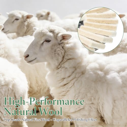 12 Pcs Thicken Wool Polishing Wheel Disc and Polishing Compounds Kit | Arbor Buffing Wheel 3 Buffing Compound 4-1/2" x 7/8" Felt Flap Disc for Angle Grinder Multi Surface Metal Wood Automotive