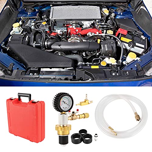 Car Radiator Coolant Refill Kit, Vacuum Cooling System Purge Tool with Fast Connector for Leak Testing and Air Evacuation, Stainless Steel Construction with Rubber Fittings for Automotive Cooling