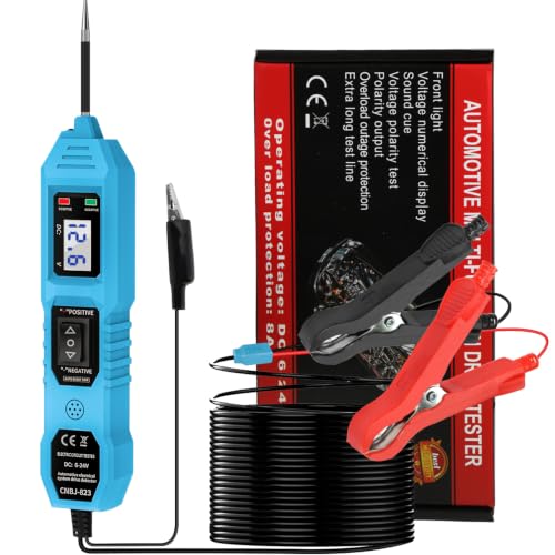 Power Circuit Probe Tester, 6V/12V/24V DC Circuit Tester Automotive, Multifunctional Car Electric Circuit Tester Power Fuse & Voltage Tester Light, Short Circuit Breake Finder Electrical Tools, Blue - color: Blue
