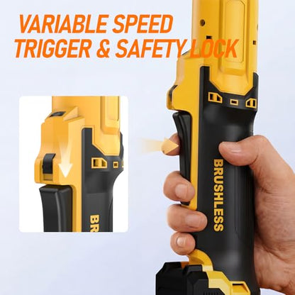 3/8" Cordless Ratchet Wrench Fit for Dewalt 20V Battery | 80FT-LBS Electric Ratchet Wrench with 5 Speeds, Sockets Set, Adapters and Tool Bag(No Battery)