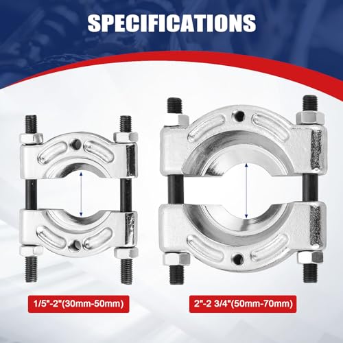 NYXOVA Bearing Puller Set, 5 Ton Capacity Bearing Separator, Pinion Wheel Bearing Removal Kit with 2" and 3" Jaws, Wheel Hub Axle Puller Set, 14PCS Bearing Separator Puller with Case