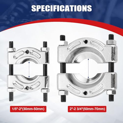 NYXOVA Bearing Puller Set, 5 Ton Capacity Bearing Separator, Pinion Wheel Bearing Removal Kit with 2" and 3" Jaws, Wheel Hub Axle Puller Set, 14PCS Bearing Separator Puller with Case