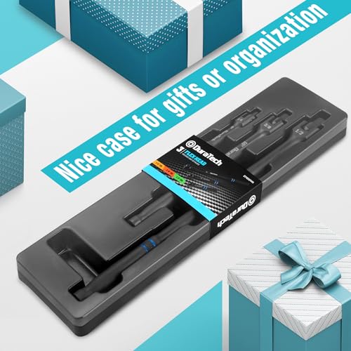 DURATECH 3PCS Breaker Bar Set with Upgrade Black Phosphate Coating | 1/4", 3/8", 1/2" Drive, 180°Rotatable Head, 6", 10”, 15" Length, Premium Chrome Alloy Made, Automotive Repair - color: Black