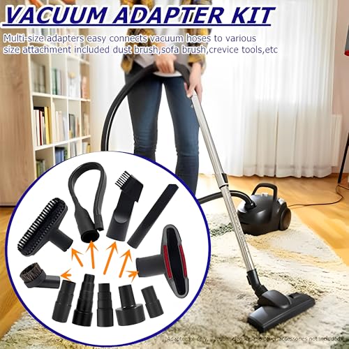5 Pcs Vacuum Hose Adapter Universal Vacuum Adapter Kit for Dry Wet Shop Vacs- 2-1/2 to 1-1/4 Inch; 1-1/4 to 1-3/8 to 1-1/2 Inch; 1-3/8 to 1-1/4 Inch