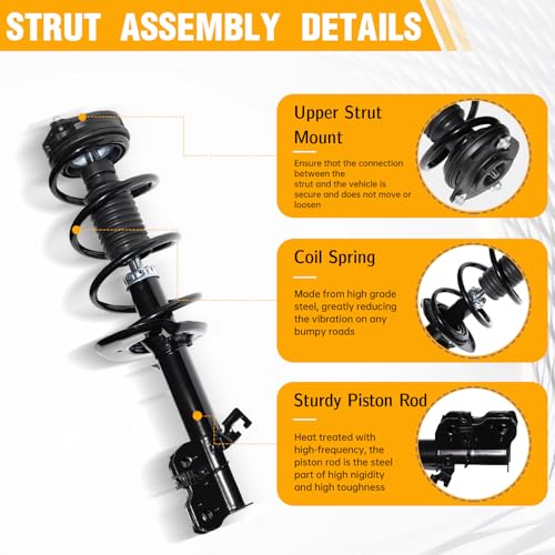 Front Struts Assembly 172608 172609 Set of 2 | Replacement for Nissan Rogue 2008 2009 2010 2011 2012 Shock Absorbers w/Coil Spring