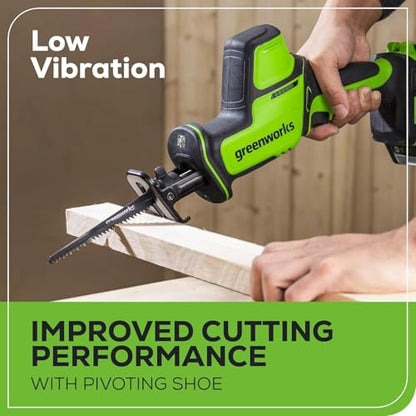 Greenworks 24V 5pcs Brushless Power Tool Combo kit: 310 in. -lbs Drill Driver, 1950 In. Ibs Impact Driver, Reciprocating Saw, Circular Saw, Flashlight With 3×2Ah Batteries & 2×Fast Charger - size: 5PCS Combo Kits