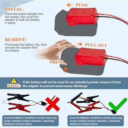 12V/24V 100W Portable Oil Extractor Pump Set, All-in-One Oil Transfer Pump with Red Battery Adapter Compatible with Milwaukee M18 18V Battery, Fluid Transfer for Home Business Farm Boat - color: SET 01+Red battery adapter