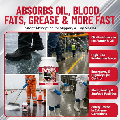 SHURFOOT 6lb Non-Slip Oil Absorbent - Provides Ice Traction & Vapor Suppression - Spill Control for Blood, Water & Oils - USDA Approved - Floor Dry Absorbent Odorless - Fire-Safe & Dustless - size: 6 LB