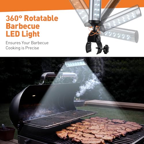 Meonum 1 Pack BBQ Grill Light Compatible with Blackstone Griddle for Outdoor Grill, Gifts for Men Dad Husband, Battery Operated Barbecue Lights with 360 Degrees Adjustable C Shape Clamp