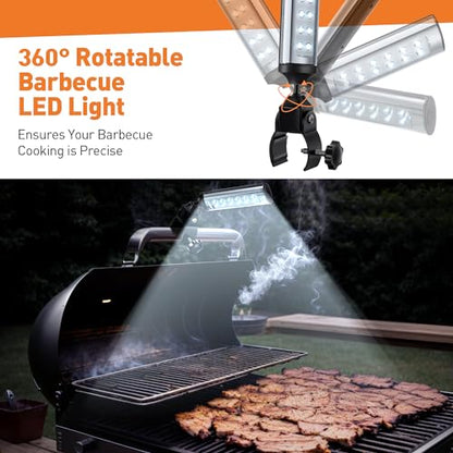 Meonum 1 Pack BBQ Grill Light Compatible with Blackstone Griddle for Outdoor Grill, Gifts for Men Dad Husband, Battery Operated Barbecue Lights with 360 Degrees Adjustable C Shape Clamp