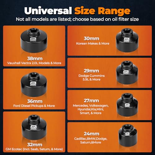 11 Piece Oil Filter Socket Wrench Set | Oil Filter Wrench Set, Low Profile Filters Socket Set, Ratchet Wrench & Extension, Compatible with Toyota VW BMW