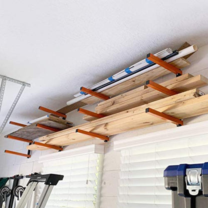 Ultrawall Wall Mount Wood Organizer and Lumber Storage Metal Rack with 3-Level - Indoor & Outdoor Use, 4 Pack - style: 4 PACK