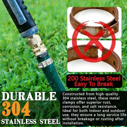 660Pcs 26 Sizes Single Ear Hose Clamps Kit,304 Stainless Steel 5.3-36.1mm Stepless Constant Tension Clamps for Fuel Line, Coolant Hose, PEX Plumbing, Irrigation & AC Hose Clamp - size: 660PCS