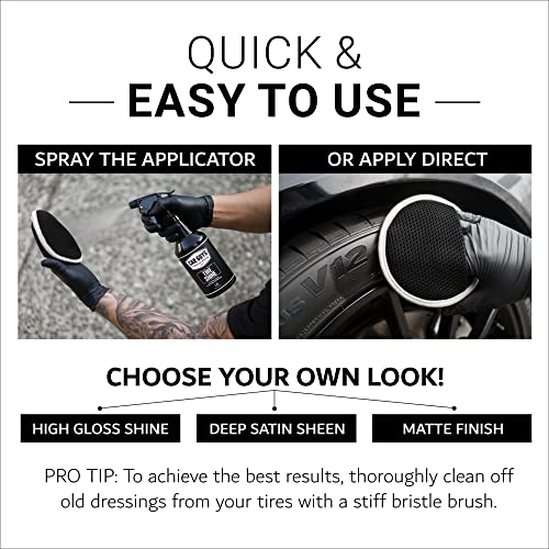 CAR GUYS Tire Shine Spray - The Perfect Deep Black Shine - Long Lasting Car Tire Dressing - No Sling & Dry to Touch - 18 Oz Kit with Applicator - size: 18 Oz Kit (W/ Applicator)