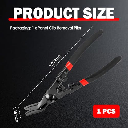 Car Panel Clip Pliers,2 in 1 Car Clip Pliers for Easy Disassembly of Push Pin/Plastic Clips,Upholstery Auto Fastener Clips Removal Plier with Spring Action/Flat Jaw