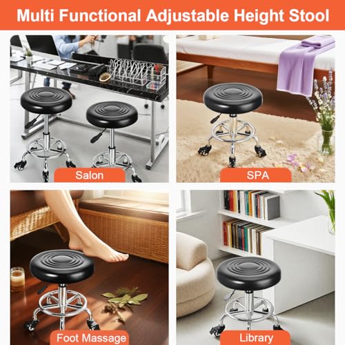 JOSTZHXIN Low Height Rolling Stool Height Adjustable Low Roller Seat, Swivel Small Chair Mechanic Stool, Short Stools for Home Office Garage Shop (Style 1) - style: style 1