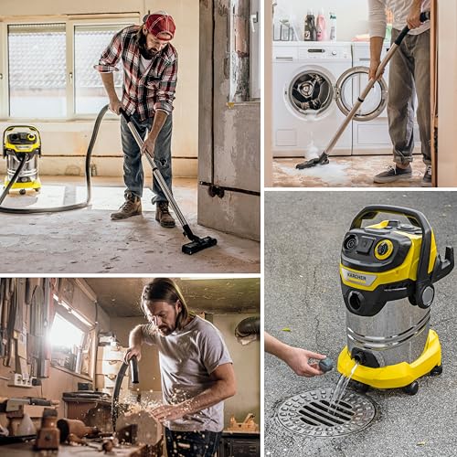 Kärcher Shop Vacuum WD 6 P S, 7.9 Gal, 6.2 Peak HP, 37 ft Reach, Wet Dry Vacuum Cleaner, Heavy Duty, Blower Function, Crevice Tool, Floor Nozzle Great for DIY Projects and Workshops - style: WD 6 P S
