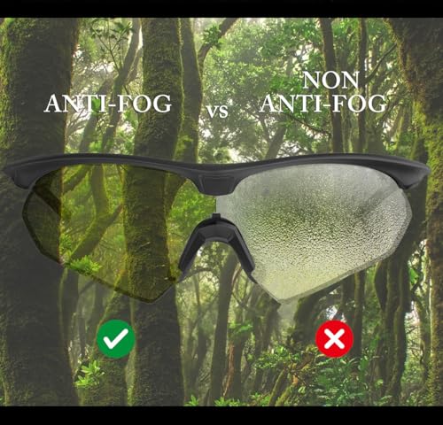 HTS HUNTERSKY S53 Anti Fog Tactical Shooting Range Safety Glasses ANSI Z87.1 Ballistic Eye Protection Hunting Airsoft Riding - color: S53 Black / Clear