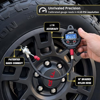 JACO Lightning RX4 Digital Tire Deflator with Gauge | Rapid Quick-Connect Off Road 4x4 Air Down Tool