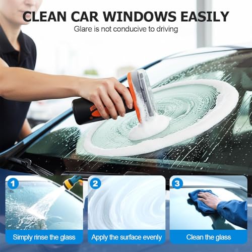 Glass Emulsion Professional Windshield Cleaner Advanced Car Window & Glass Scrubber, Removes Water Spots, Oil Film & Road Grime, Comes With Microfiber Towel (100g) (3 Pcs) - color: 3 Pcs