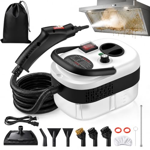 2500W Handheld Steam Cleaner for Home, 6-Level High Pressure Steam Gun, Steam Machine w/40.6oz Tank, Portable Car Steamer for Auto Detailing & Cleaning, Car, Floor, Furniture, Tile Grout, Wall