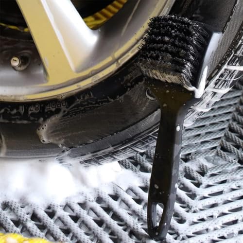 3PCS Car Wheel Tire Brush Kit,Long Handle Rim Cleaner Brushes,Multi-Purpose Detailing Brushes for Automotive Exterior Cleaning