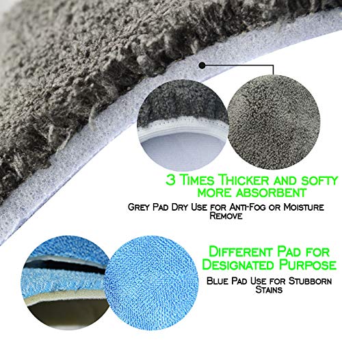 Windshield Cleaner Tool Car Window Cleaning Wand Glass Microfiber Brush Bigger Pad Thicker Softy Cloth, with Towel Spray Bottle Cloth Bag Kit TTL 6Pcs