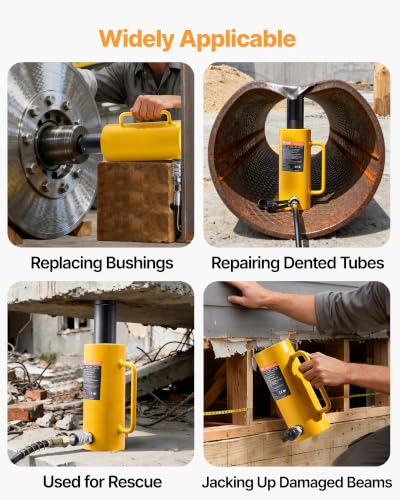 VEVOR 20T 4Inch Hydraulic Cylinder Jack Hollow Single Acting Hydraulic Ram Cylinder 100mm Hydraulic Lifting Cylinders (20T 4Inch Hollow) - size: 20T 4Inch