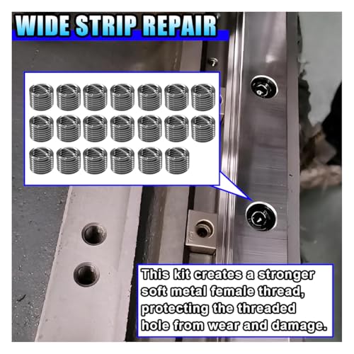 25PCS M6 x 1.0 Thread Repair Kit, Metric Helicoil Insert Set with HSS Drill Bit Tap and Break-Off Tool, Stainless Steel Rethreading Kit Compatible Hand Tool Set for Damaged Threads Auto Repair (M6) - size: M6