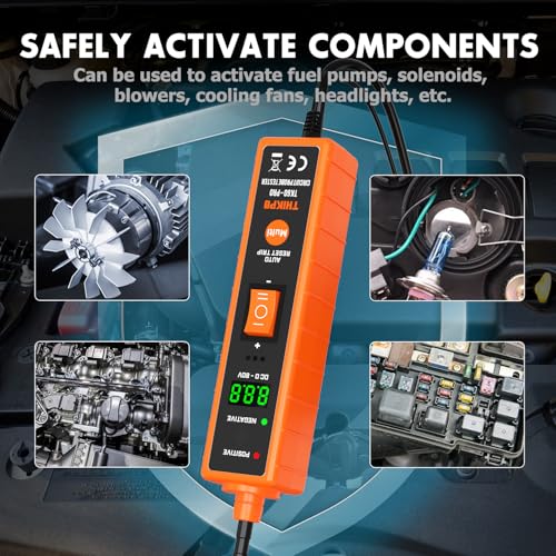Power Circuit Probe Tester Kit, 6V-24V DC Test Light, Circuit Tester | Automotive Car Short Finder, Component Activation, Polarity Identify, Overload Protection, Voltage Tester 0.3v-80v