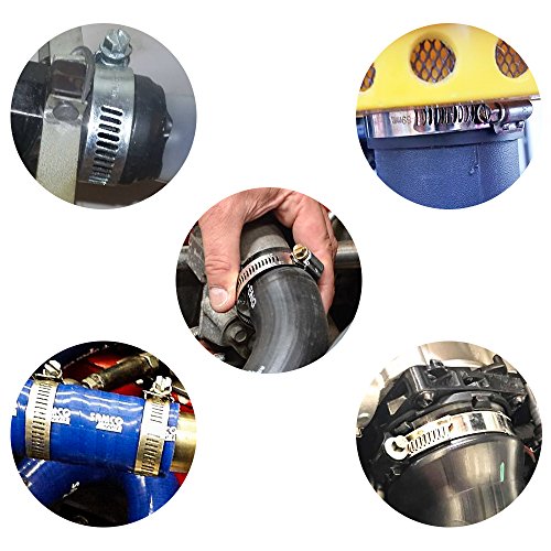 LOKMAN 20 Pack Stainless Steel Hose Clamp Adjustable 1-1/8'' - 2'' (27-51mm) Worm Gear Hose Clamp, Metal Fuel Line Pipe Clamp for Plumbing, Automotive And Mechanical Application - size: 27-51mm