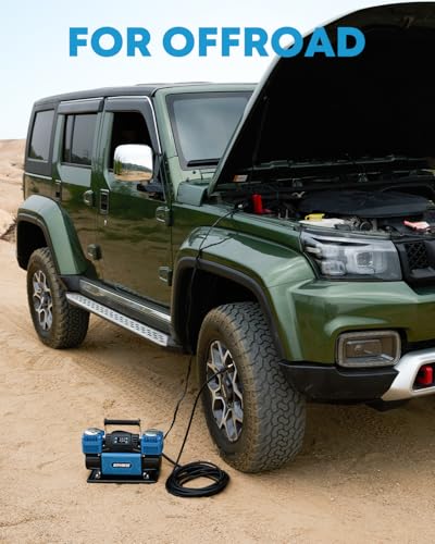 Kohree 12V Dual Cylinder Air Compressor with Digital Display Panel, Heavy Duty 12.35CFM Fast Tire Inflator Tire Pump for Offroad Truck RV 4x4 Vehicle, Max 150 PSI - style: Digital-Dual Cylinder