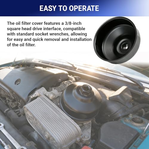 86mm 16 Flutes Oil Filter Wrench Replacement for BMW and Volvo, Oil Filter Socket Wrench Kit, Housing Caps to Change Oil Filter Cover Removal Tool
